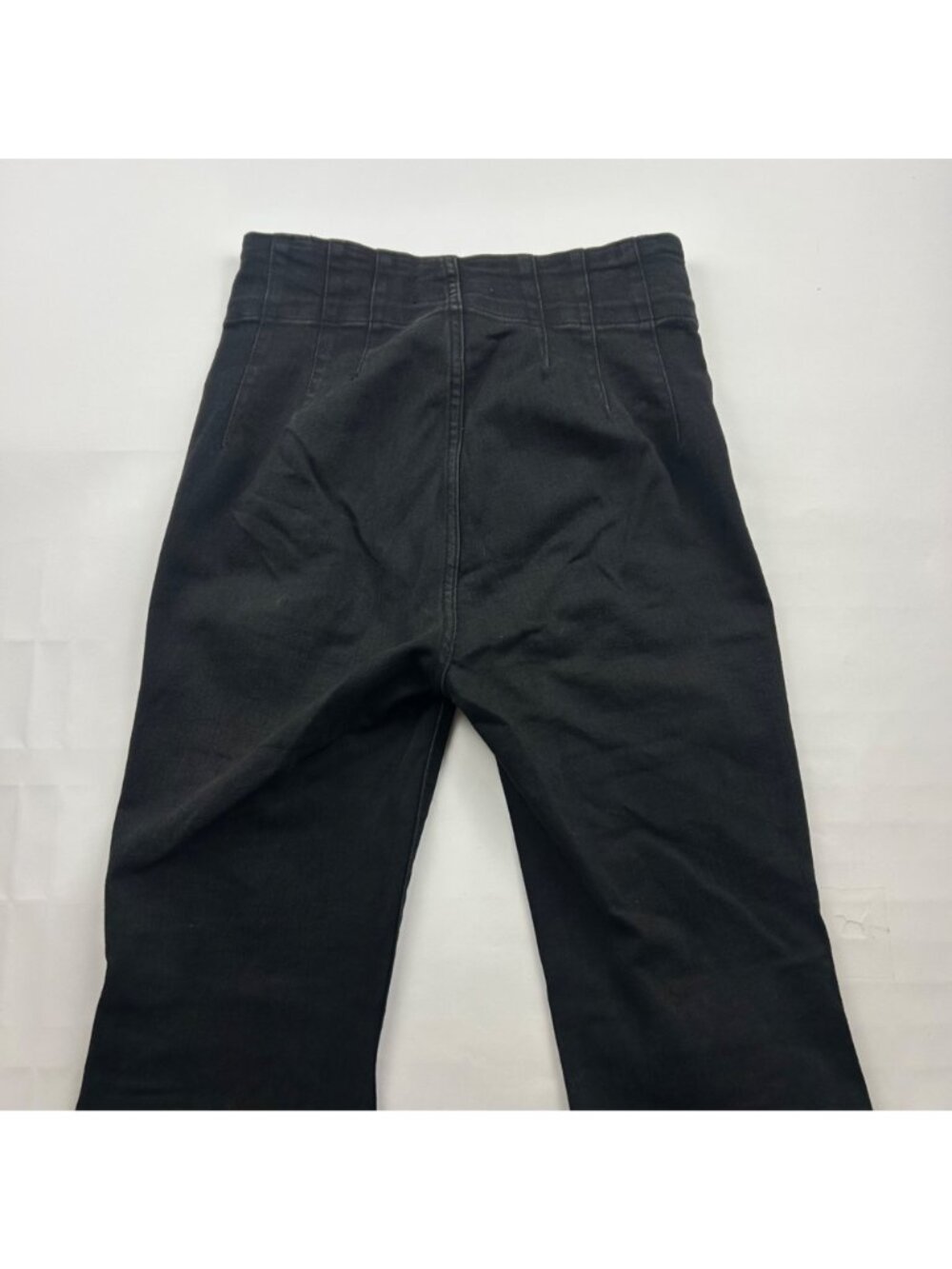 LONG We the Free Black Stretch Denim High Rise Flared Jeans 27 - Picture 6 of 6